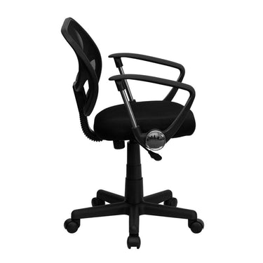 Mid-Back Black Mesh Spa/Salon Technician Chair with Arms by BIGA