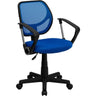 Mid-Back Blue Mesh Spa/Salon Technician Chair with Arms by BIGA