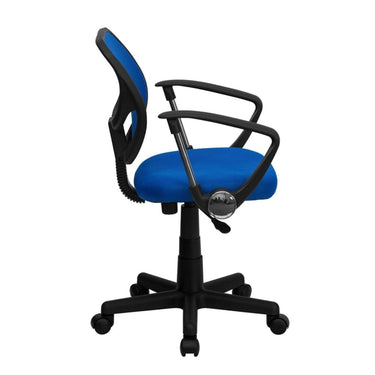 Mid-Back Blue Mesh Spa/Salon Technician Chair with Arms by BIGA