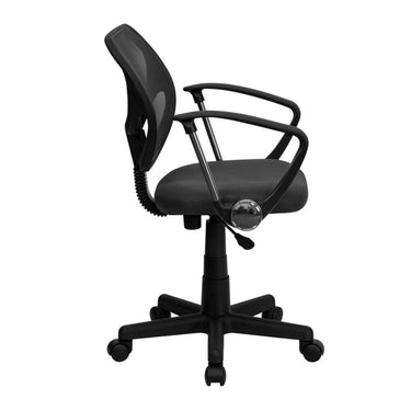Mid-Back Gray Mesh Spa/Salon Technician Chair with Arms by BIGA