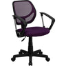 Mid-Back Purple Mesh Spa/Salon Technician Chair with Arms by BIGA