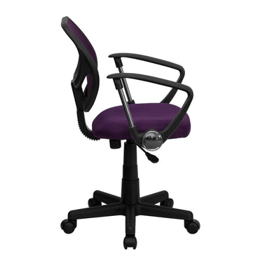 Mid-Back Purple Mesh Spa/Salon Technician Chair with Arms by BIGA