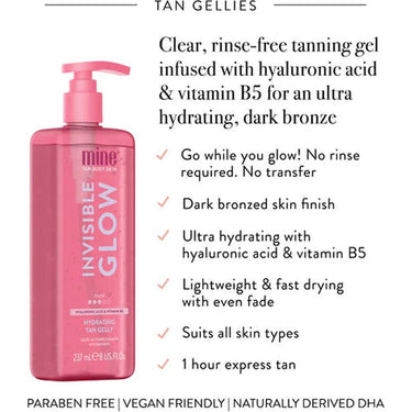 MineTan Invisible Glow Hydrating Tan Gelly - Dark / 8 oz.