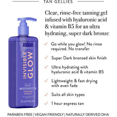 MineTan Invisible Glow Hydrating Tan Gelly - Super Dark / 8 oz.