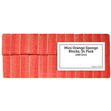 Mini Orange Sponge Blocks - 180 Grit / 24 Pack