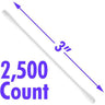 Mini Round Tip Swabs with White Paper Handle - 3" Long / 25 Pieces Per Pack X 100 Packs Per Box = 2,500 Swabs