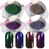 Mirror Chrome Nail Powder 4 Pieces - Pigment for Brilliant Shine Effect - Colors Ablaze Collection - Set
