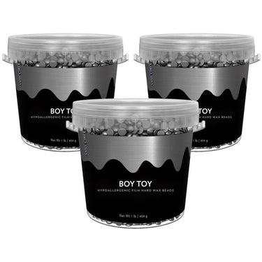 Miss Cire BOY TOY - Hypoallergenic Vegan Film Hard Wax - Stripless Wax / 1 Lb. - 454 grams Bucket of Beads X 3 Buckets = 1.35 Kilo Case (3 Lbs.)
