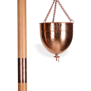MITRA Shirodhara Ayurvedic Oil Treatment Set with Clear Polyurethane on Solid Beechwood by TouchAmerica