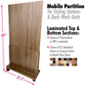 Mobile Partition (Has Wheels) for Styling Stations & Back Wash with Choice of Laminates / 31.5" Wide X 69" High (5.8 Feet High)