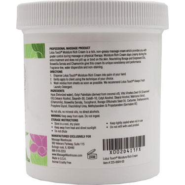 Moisture Rich Massage Cream / 16 oz. by Lotus Touch