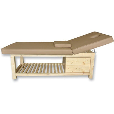 Multi-Purpose Wood Frame Massage and Facial Bed with Storage by Meishida