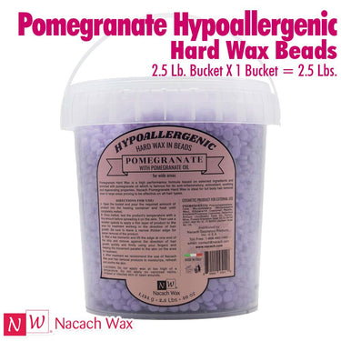 Nacach Wax - Pomegranate Hypoallergenic Hard Wax Beads / 2.5 Lbs. Bucket