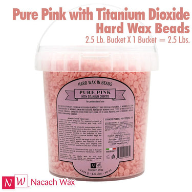 Nacach Wax - Pure Pink with Titanium Dioxide Hard Wax Beads / 2.5 Lbs. Bucket