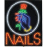 Nails with Rose LED Window Sign by PS Beauty