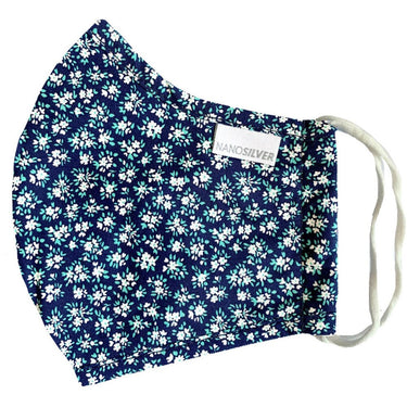 NanoSilver Face Masks - Washable Reusable 3-Ply Antibacterial Knitted Fabric - Rewashable up to 31X / Pack of 5 Masks - Floral Pattern