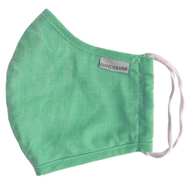 NanoSilver Face Masks - Washable Reusable 3-Ply Antibacterial Knitted Fabric - Rewashable up to 31X / Pack of 5 Masks - Mint Green
