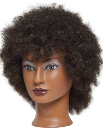 Naomi Manikin Head / 100% Human Hair / 16"-18" Hair Length / Level 2 Black Textured Hair by Diane Mannequins