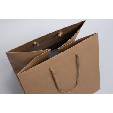 Natural Kraft Eurototes with Rope Handles - Natural Kraft - 10"W x 10"D x 10"H / 1 Case (100 per Case)