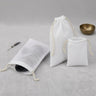 Natural Sheer Muslin Pull Drawstring Pouches - 10"W x 12"L / 5 Packs of 12 = 60 Pouches