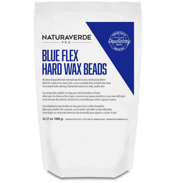 NaturaverdePro - BLUE FLEX HARD WAX BEADS Bulk Size / 7.7 Lb. Bucket