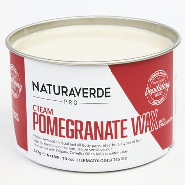 NaturaverdePro - Cream POMEGRANATE WAX with Chamomile Oil - Soft Strip Wax - Made in Italy / Case = 14 oz. - 397 grams Can X 8 Cans
