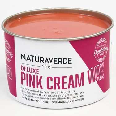 NaturaverdePro - DELUXE PINK CREAM WAX - Soft Strip Wax - Made in Italy / Case = 14 oz. - 397 grams Can X 8 Cans