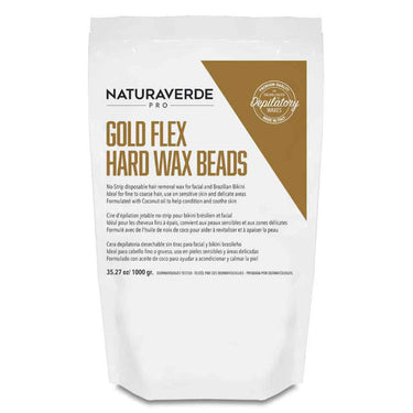 NaturaverdePro - GOLD FLEX HARD WAX BEADS Bulk Size / 7.7 Lb. Bucket