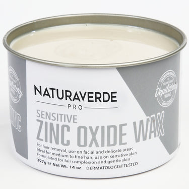 NaturaverdePro - SENSITIVE ZINC OXIDE WAX - Soft Strip Wax - Made in Italy / Case = 14 oz. - 397 grams Can X 8 Cans