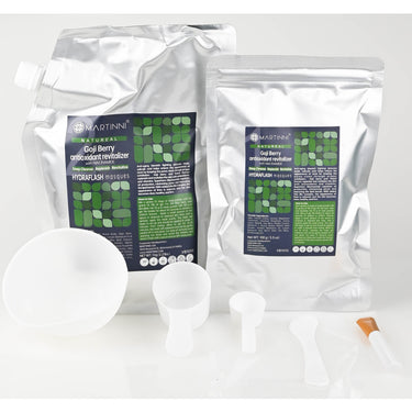 NATUREAL Goji Berry Antioxidant Revitalizer with Niacinamide Hydraflash Masques / 100 Grams Powder + 1 Kilo Gel by Martinni