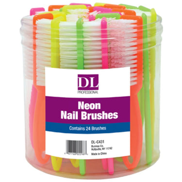 Neon Nail Brushes / 24 Pieces by DL Pro