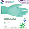 NeuGrip - Latex Aloe Exam Gloves - Powder-Free Non-Sterile Examination Gloves / X-LARGE / 10 Boxes of 100 Gloves = 1,000 Gloves per Case by MedGluv
