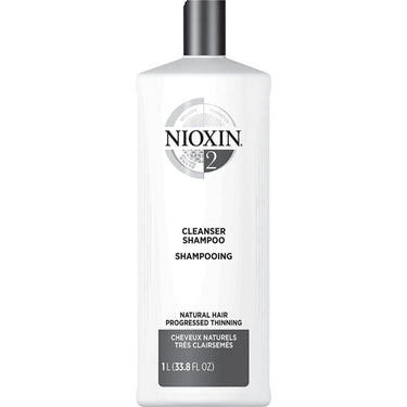 Nioxin Cleanser Shampoo - STEP 1 - System 2 / For Natural Hair with Progressed Thinning / 33.8 oz. - 1,000 mL.