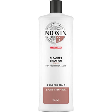 Nioxin Cleanser Shampoo - STEP 1 - System 3 / For Colored Treated Hair with Light Thinning / 33.8 oz. - 1,000 mL.