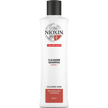Nioxin Cleanser Shampoo - STEP 1 - System 4 / For Colored Treated Hair with Progressed Thinning / 10.1 oz. - 300 mL.