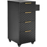 Noelle Salon Trolley / 4 Storage Drawers Plus Tool Holder on Wheels for Salon Convenience / Black by Deco Salon Furniture