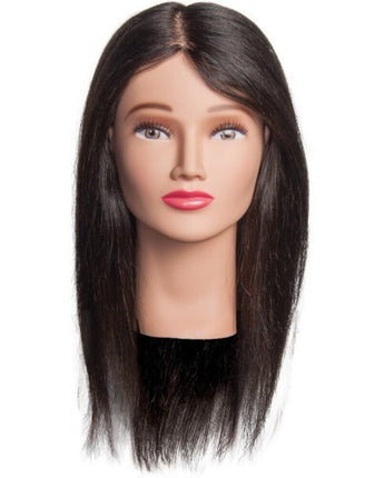 Nora Manikin Head / 100% Human Hair / 20"-22" Hair Length / Level 2 Black Hair by Diane Mannequins