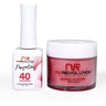 NR Perfection Set: Gel Polish + Dip/Acrylic Powder - #PFS040 Red Snapper by NuRevolution / 15 mL. Gel Polish + 2 oz. Dip/Acrylic Powder