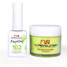 NR Perfection Set: Gel Polish + Dip/Acrylic Powder - #PFS102 Neon Lime by NuRevolution / 15 mL. Gel Polish + 2 oz. Dip/Acrylic Powder
