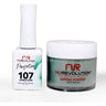 NR Perfection Set: Gel Polish + Dip/Acrylic Powder - #PFS107 Cocoa Butter by NuRevolution / 15 mL. Gel Polish + 2 oz. Dip/Acrylic Powder