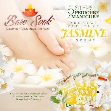 NuRevolution Bare Soak 5-in-1 Pedicure & Manicure in a Box - Jasmine / Case of 50 Sets