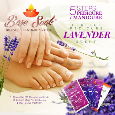 NuRevolution Bare Soak 5-in-1 Pedicure & Manicure in a Box - Lavender / 1 Set