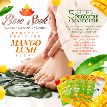 NuRevolution Bare Soak 5-in-1 Pedicure & Manicure in a Box - Mango Lush / 1 Set