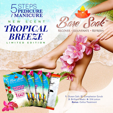NuRevolution Bare Soak 5-in-1 Pedicure & Manicure in a Box - Tropical Breeze / Case of 50 Sets