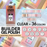 NuRevolution Builder Gel 0.5 oz.- Prepacked 37 bottles: Clear + 36 colors(#01- #36 )