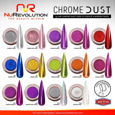 NuRevolution Chrome Dust - Nail Art - #06 Mirror Blue / 1 Gram Jar