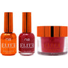 NuRevolution Elite 4-in-1 - LED/UV Soak Off Gel Polish 0.5 oz. + Nail Lacquer 0.5 oz. + Acrylic - Dipping - Sculpting Powder 2 oz. - #EMS05 Fiery Flamenco