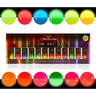 NuRevolution Gel Liner Glow Set - Soak Off Gel Polish and Gel Liner Brush - Nail Art / 12 colors - 8 mL. Each