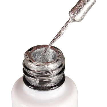 NuRevolution Gel Liner - Soak Off Gel Polish and Gel Liner Brush - Nail Art - Silver Streak / 8 mL.