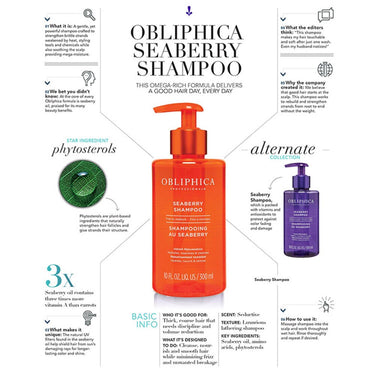 Obliphica Seaberry Regimen Fine to Medium - Seaberry Shampoo Fine to Medium + Seaberry Hair Mask Fine to Medium + Seaberry Serum Fine to Medium